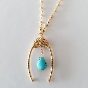 Gold Vermeil Turquoise Teardrop Necklace